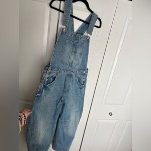 Free People Barrel Leg Overalls